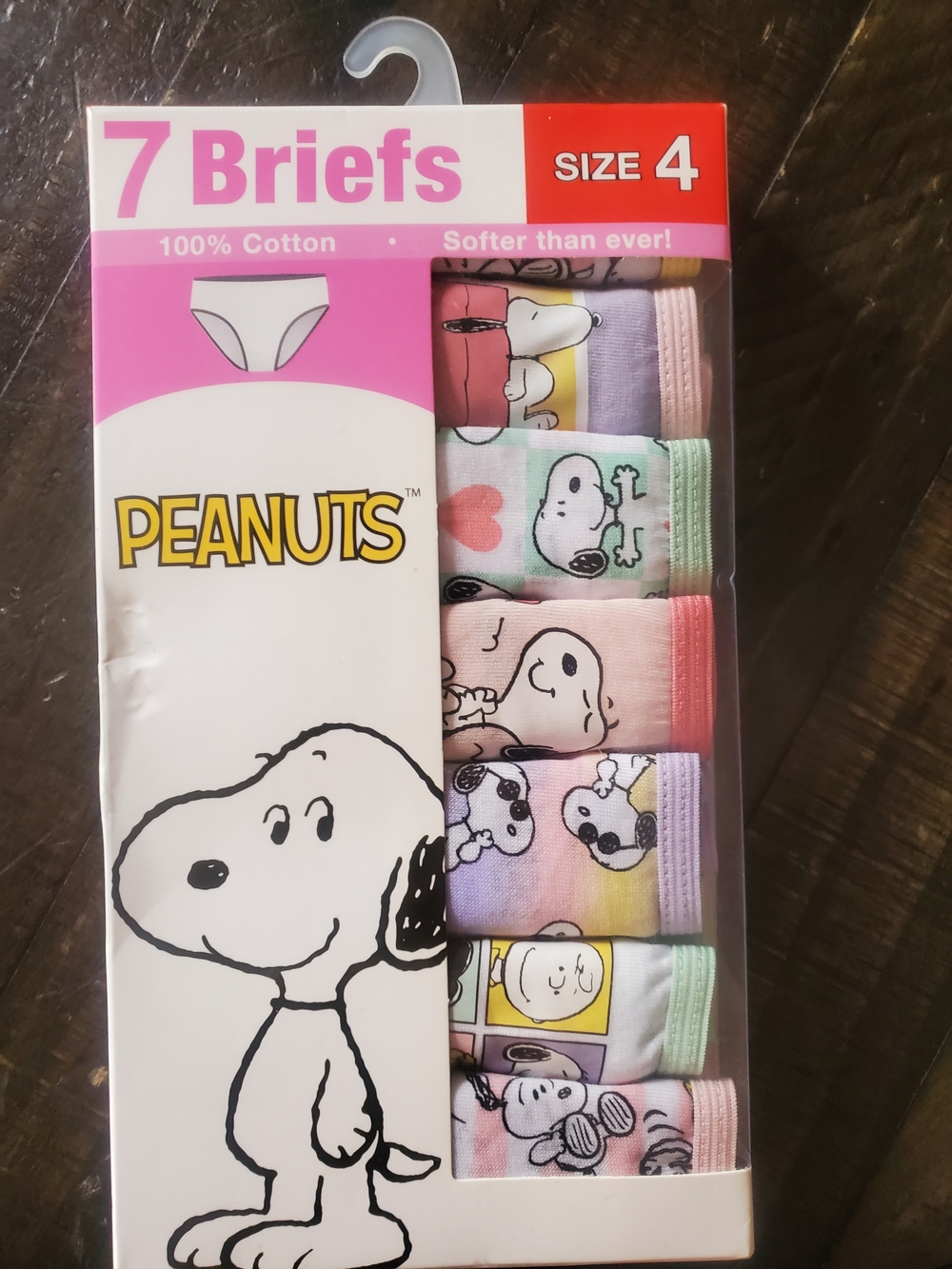 Peanuts Girls' Multicolor Briefs 7 Pack